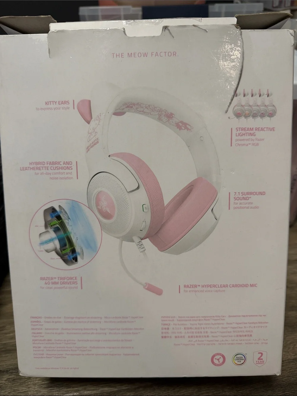 NEW Razer Kraken Kitty V2 Hello Kitty & Friends Pink and White Gaming Headset